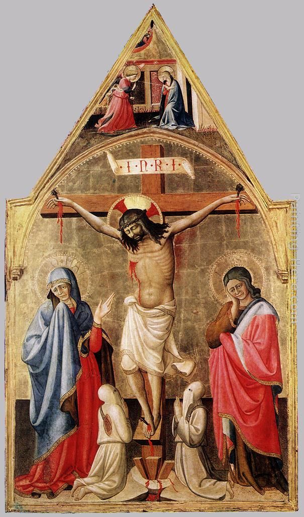 Crucifixion with Mary and St John the Evangelist painting - Antonio Da Firenze Crucifixion with Mary and St John the Evangelist art painting